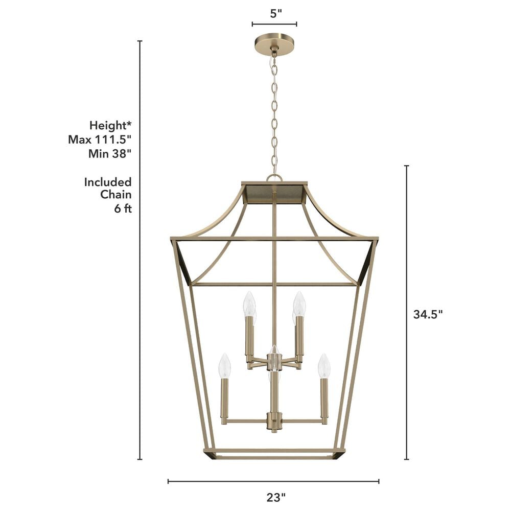 Hunter Laurel Ridge 8-Light Lantern Pendant in Alturas Gold, , large