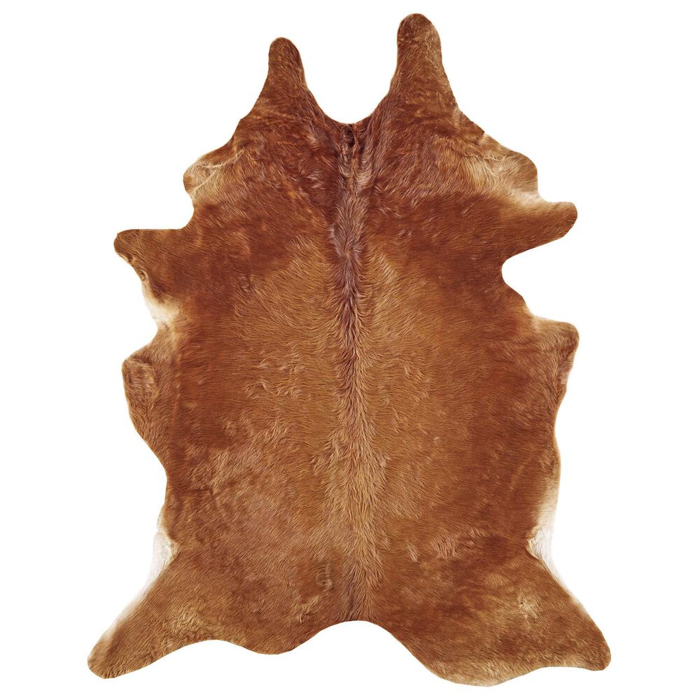 Feizy Rugs Bartlett Animal Cowhide 5' x 7' Light Brown Area Rug, , large