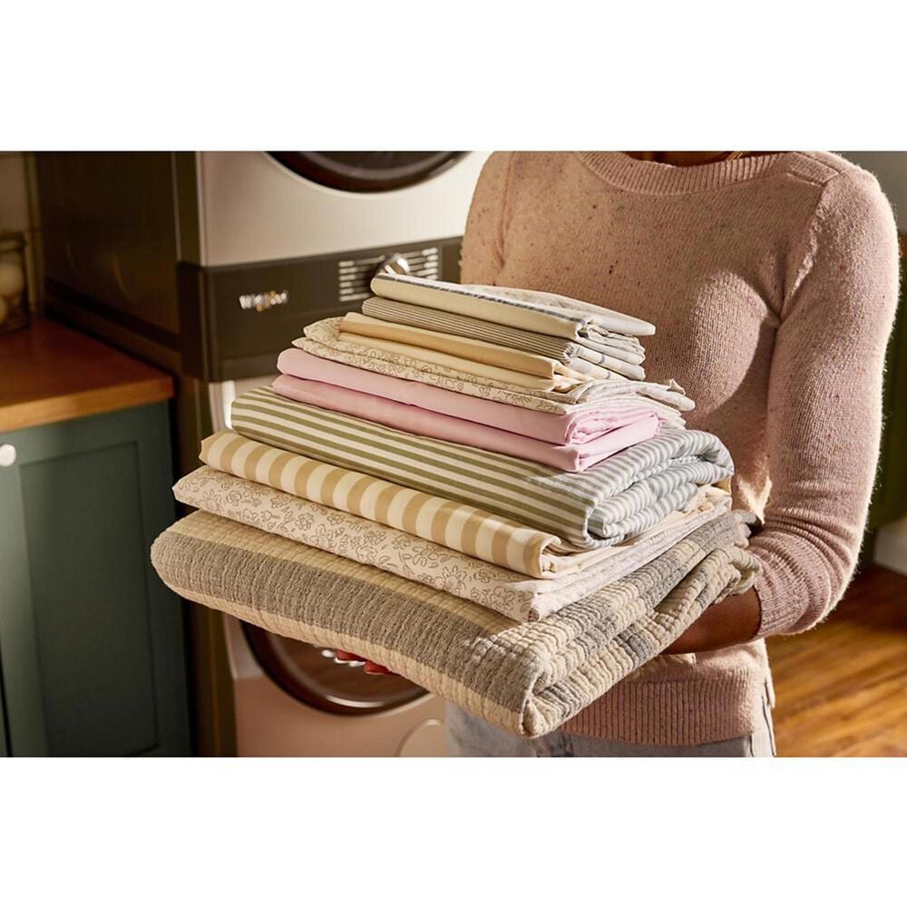 Whirlpool 4.5 Cu. Ft. Smart Front Load Washer and 7.4 Cu. Ft. Gas Dryer Stack Laundry in White, , large