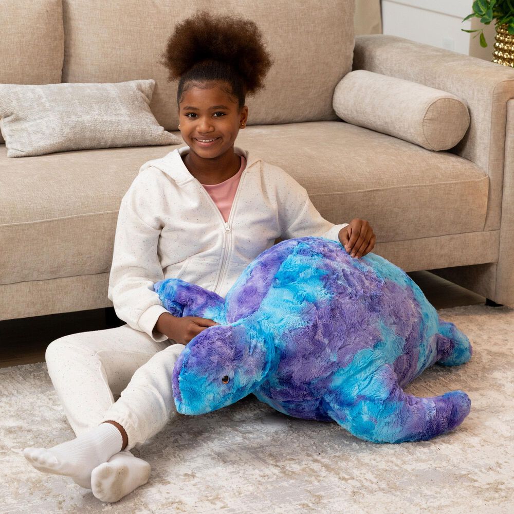 Jaxx Shelly The Turtle Sea Buddy Large Kids Stuffed Animal Bean Bag in Tie-Dye Mystic Blue and Purple, , large
