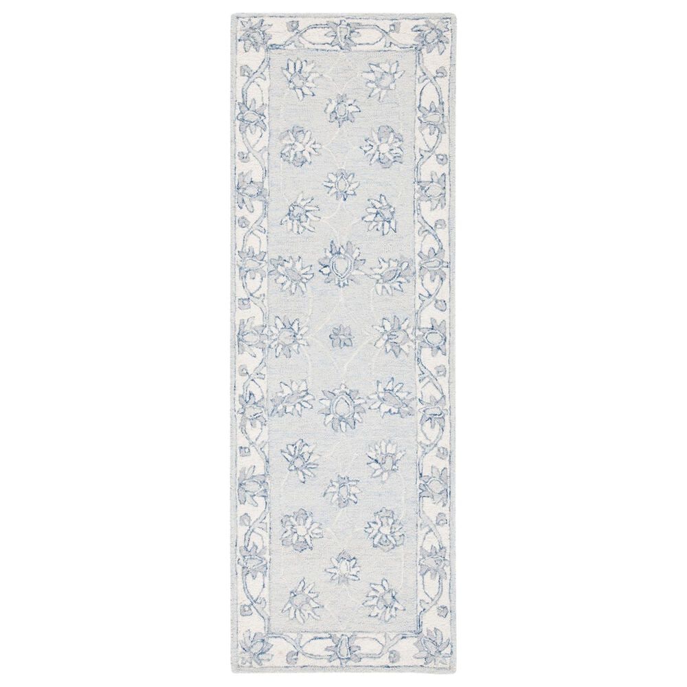Safavieh Micro-Loop Traditional 2"3" x 7" Light Blue and Ivory Runner, , large