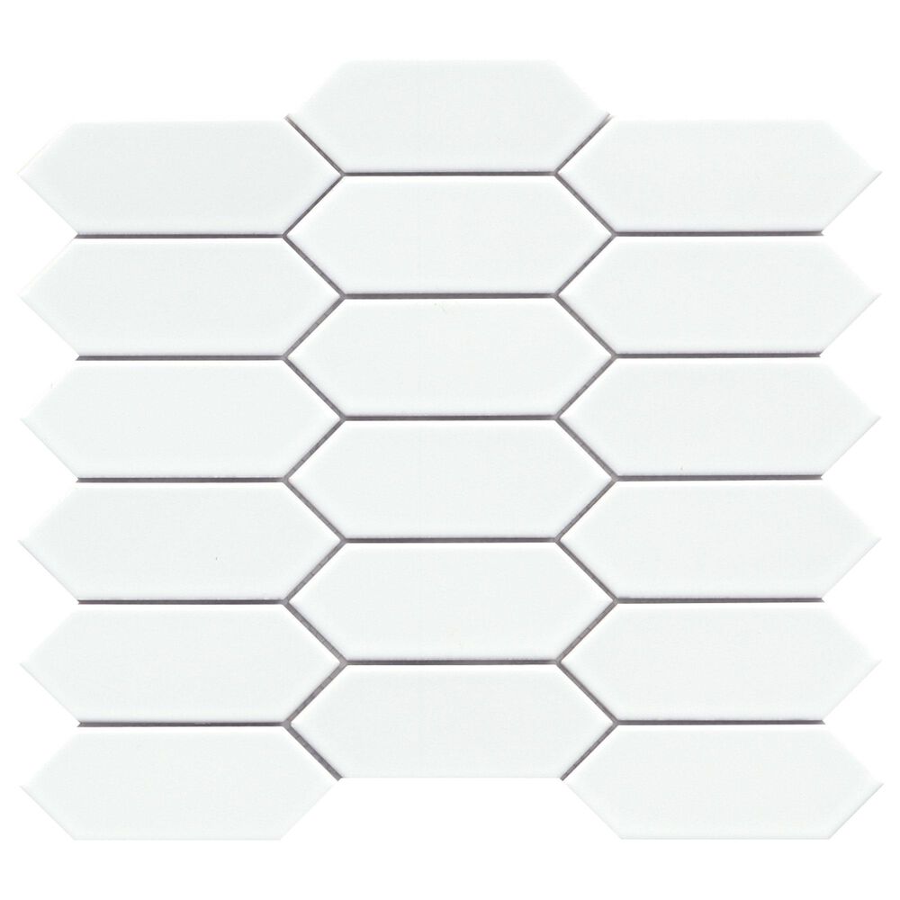 Emser Catch Ice 2" x 5" Picket on 11" x 13" Ceramic Mosaic Sheet, , large