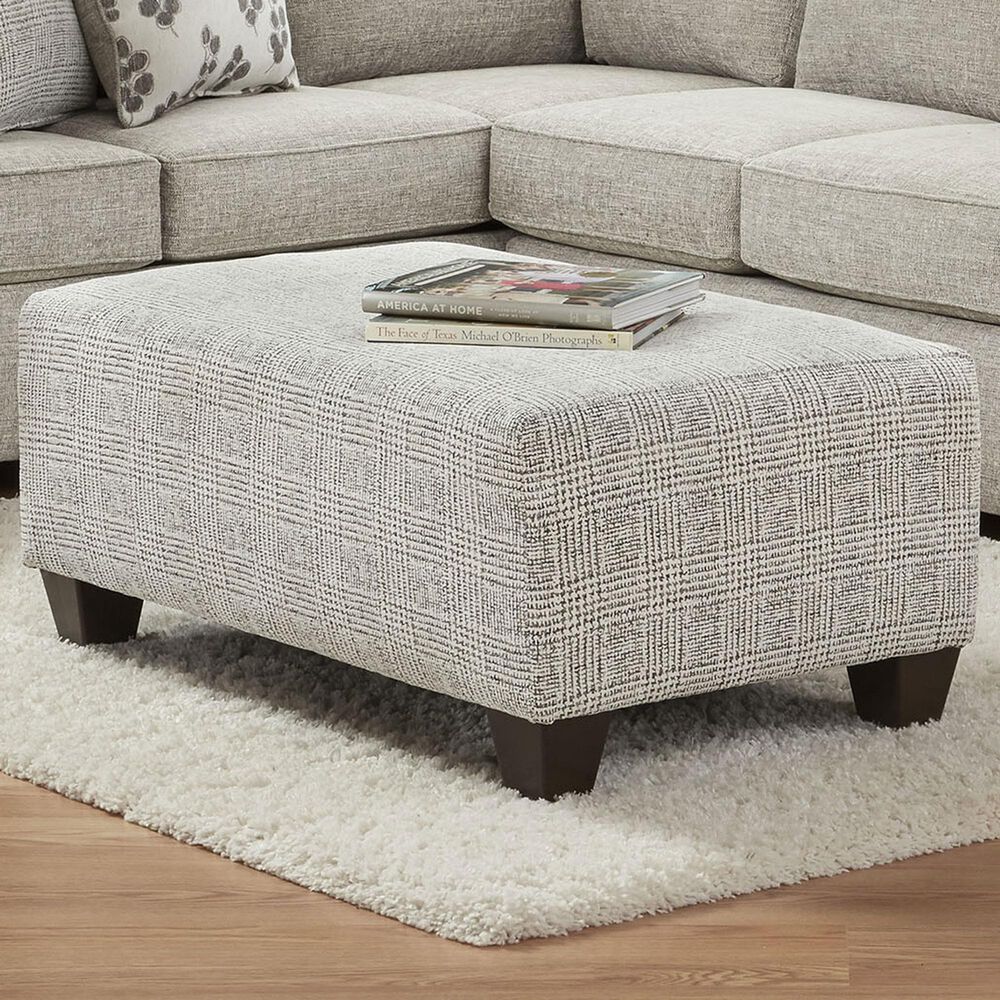 Arapahoe Home Ronstadt Ash Ottoman in Aspen Linen, , large