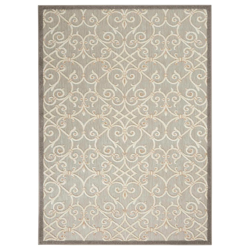 Nourison Aloha Damask 5"3" x 7"5" Natural Indoor/Outdoor Area Rug, , large