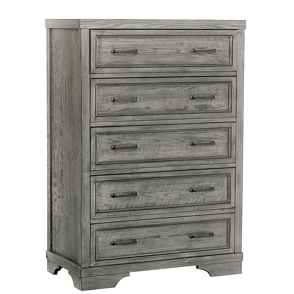 Eastern Shore Foundry 5 Drawer Chest in Brushed Pewter, , large