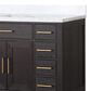 Lexora Home Abbey 48" Single Bathroom Vanity in Black Oak with 2 cm White Carrara Marble Top and Rectangular Sink, , large