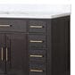 Lexora Home Abbey 48" Single Bathroom Vanity in Black Oak with 2 cm White Carrara Marble Top and Rectangular Sink, , large