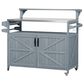 HOMLUX 53" Outdoor Kitchen Island in Grey Blue and Stainless Steel, , large