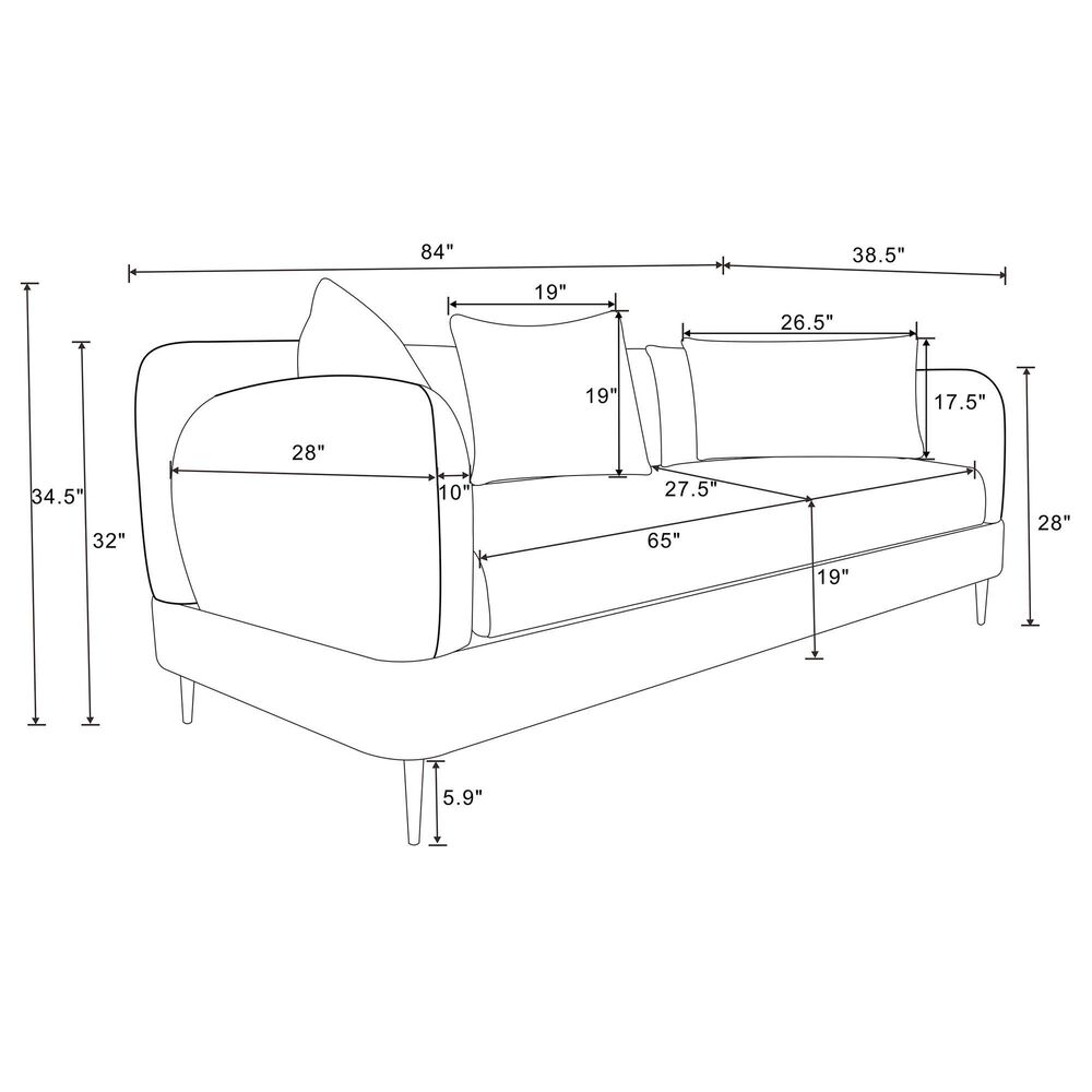 Coaster Jade Stationary Sofa in Green, , large