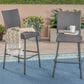 Hearth and Haven Outdoor Rattan Armless Barstool in Grey (Set of 2), , large