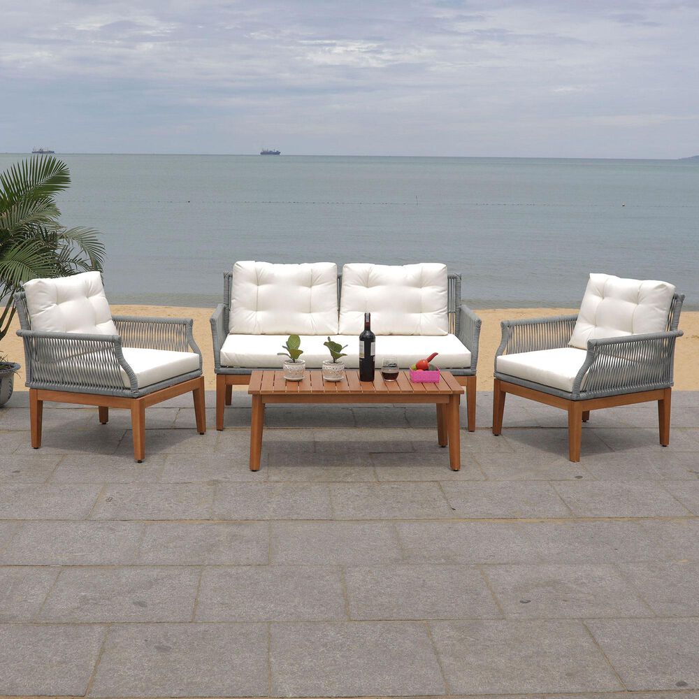 Safavieh Winslo 4-Piece Living Set in Grey/Beige, , large