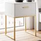 Ashley Socalle 1-Drawer Nightstand in Matte White and Gold, , large