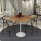 Leisuremod LeisureMod Verve Collection Modern Bar Height Table White Base with 48 Round Cognac Brown MDF Top, , large
