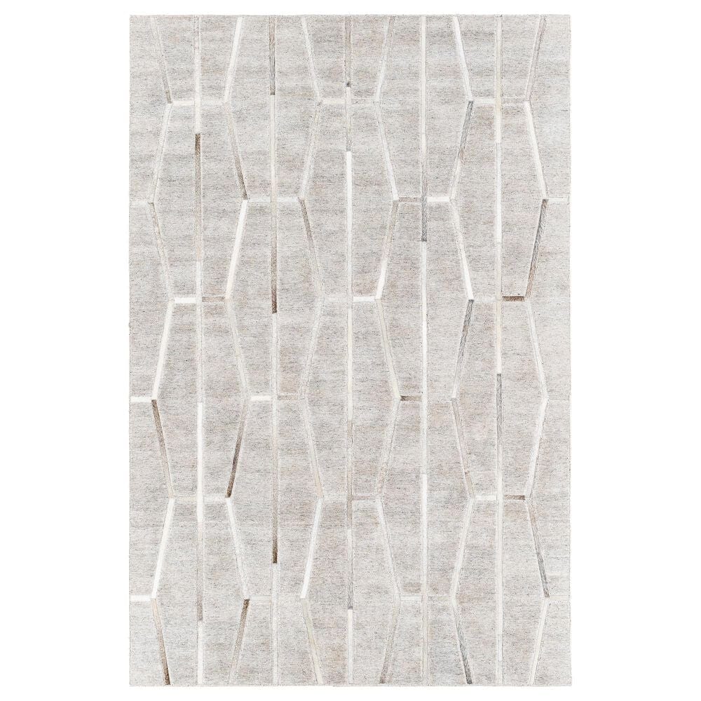 Surya Eloquent 10" x 14" Light Gray, Medium Gray and Beige Area Rug, , large