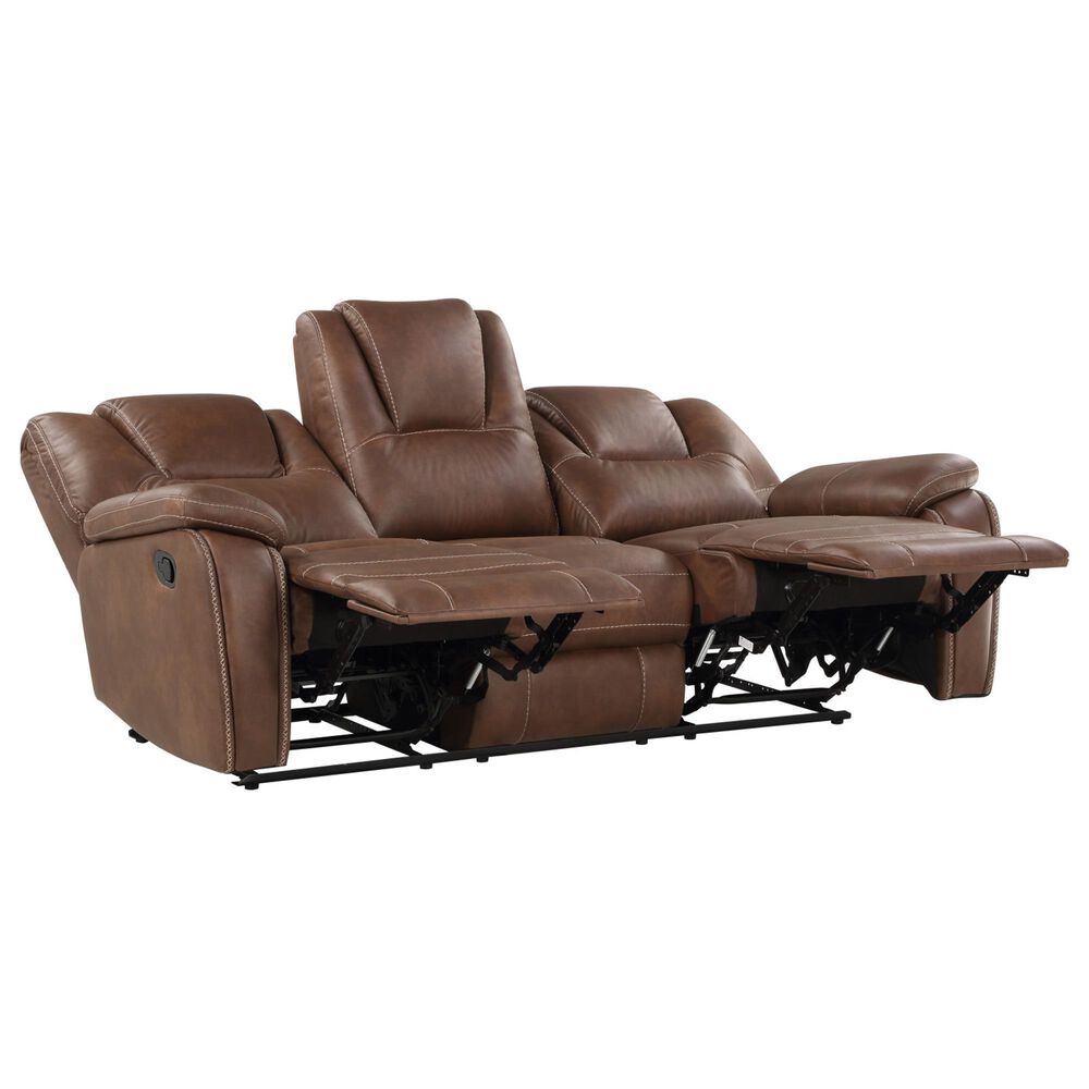 Steve Silver Katrine Manual Reclining Sofa in Chestnut Brown, , large