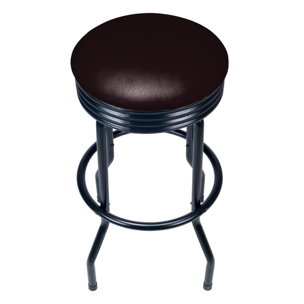 Timberlake Trademark Outdoor Ribbed Swivel Barstool in Black, , large