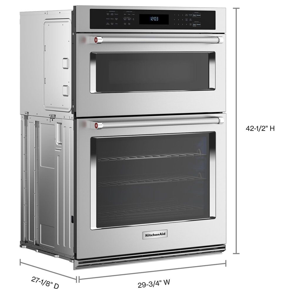 KitchenAid 30&quot; Electric Microwave Wall Oven Combo with Air Fry Mode in PrintShield Stainless Steel, , large
