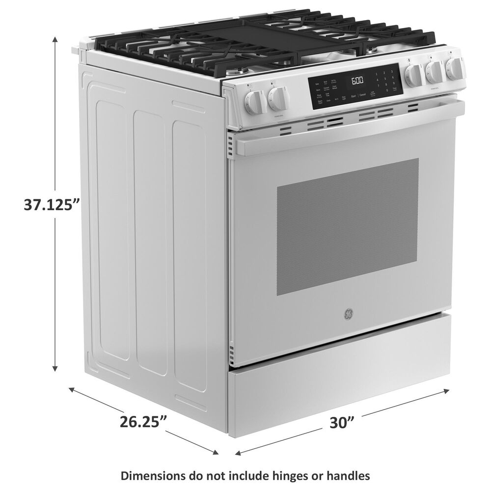 GE Appliances 30&quot; Slide-In Front-Control Convection Gas Range in White, , large