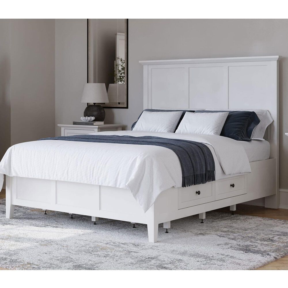 Urban Home Grace Queen 4-Drawer Platform Storage Bed in Snowfall White and Black, , large