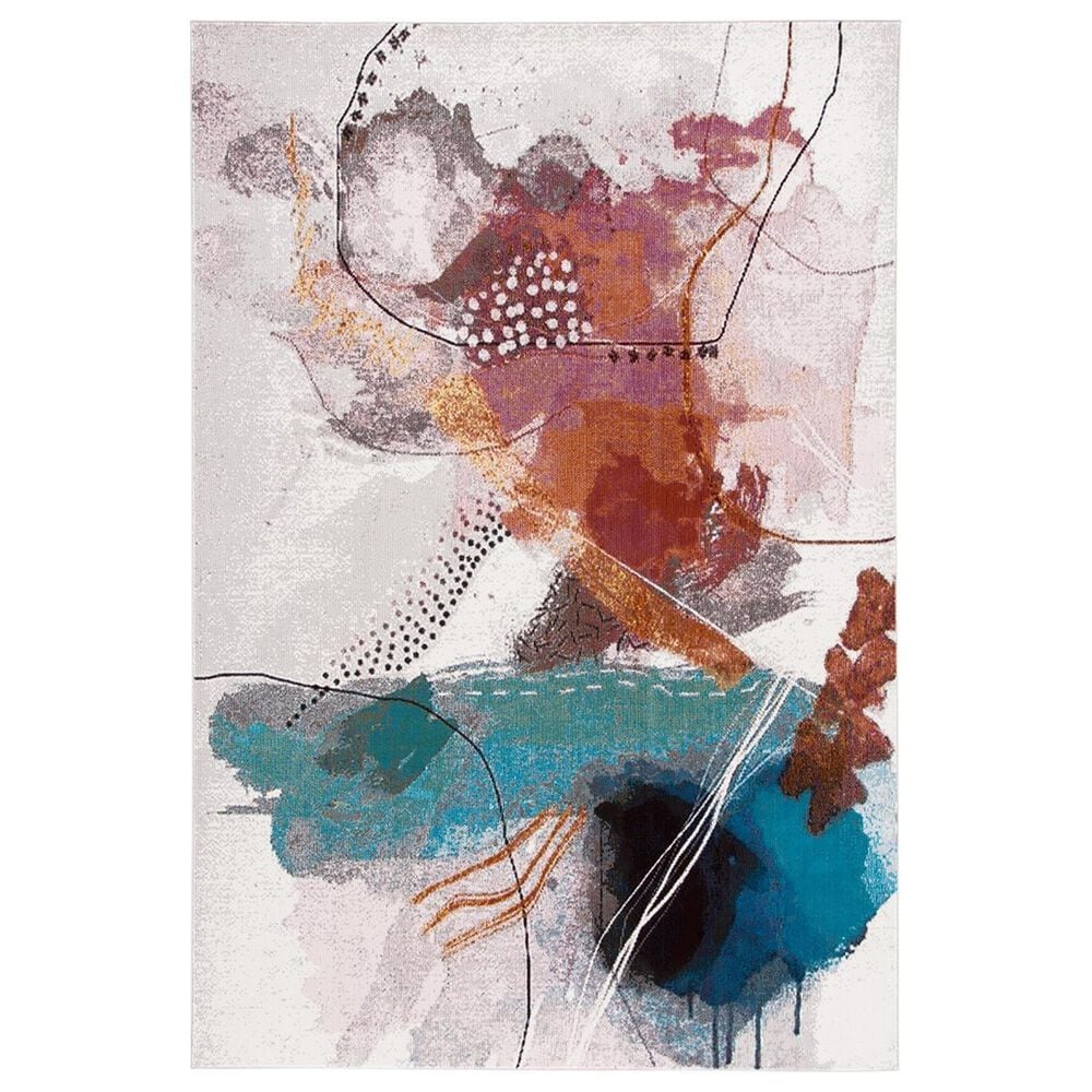 Safavieh Aria ARA193Q 8" x 10" Ivory and Red Area Rug, , large