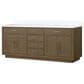 Lexora Home Abbey 80" Double Bathroom Vanity in Grey Oak with 2 cm White Cultured Marble Top and Rectangular Sinks, , large
