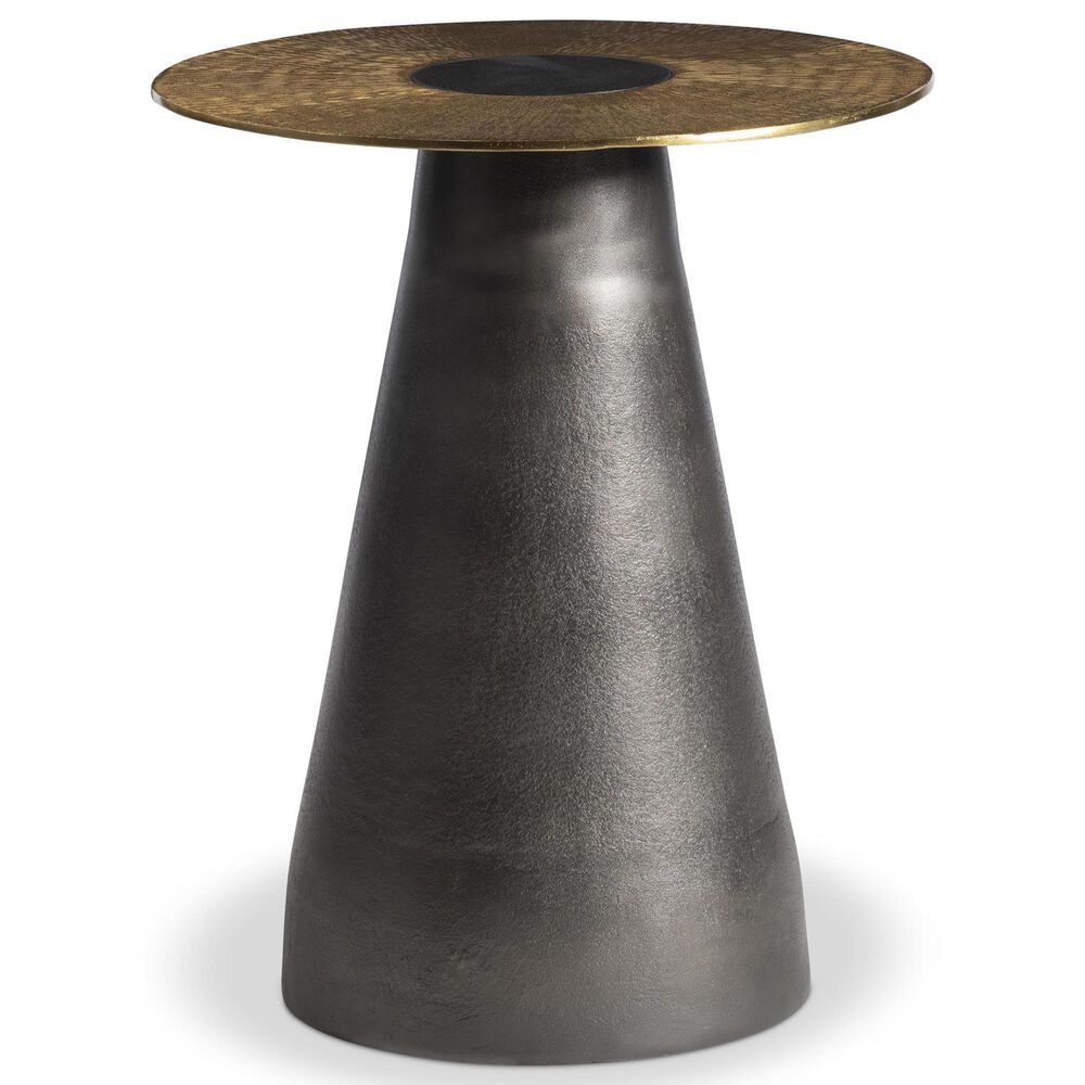 Bernhardt Alto Accent End Table in Antique Brass and Black Nickel, , large