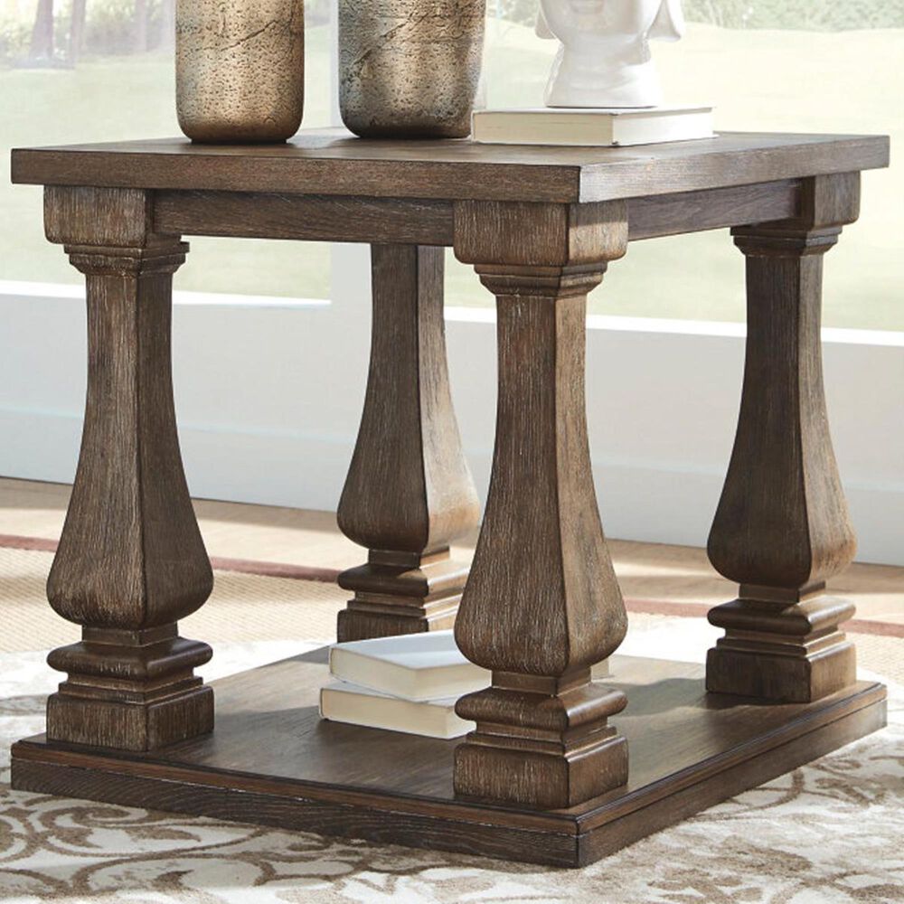Signature Design by Ashley Johnelle End Table in Weathered Gray