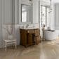 James Martin Vanities Brookfield 36" Single Bathroom Vanity in Honey Oak with Single Hole 3 cm White Zeus Quartz Top and Rectangular Sink, , large