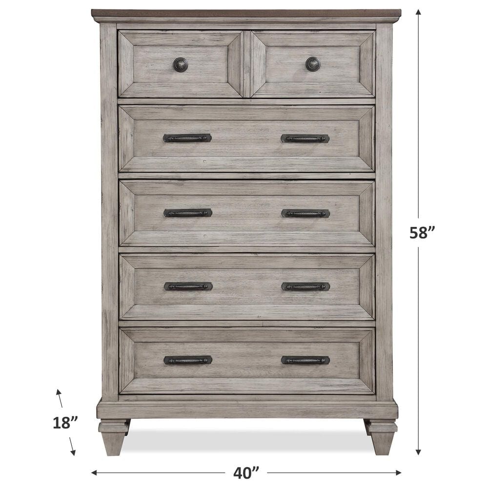 New Heritage Design Mariana 5-Drawer Chest in Vintage Creme, , large