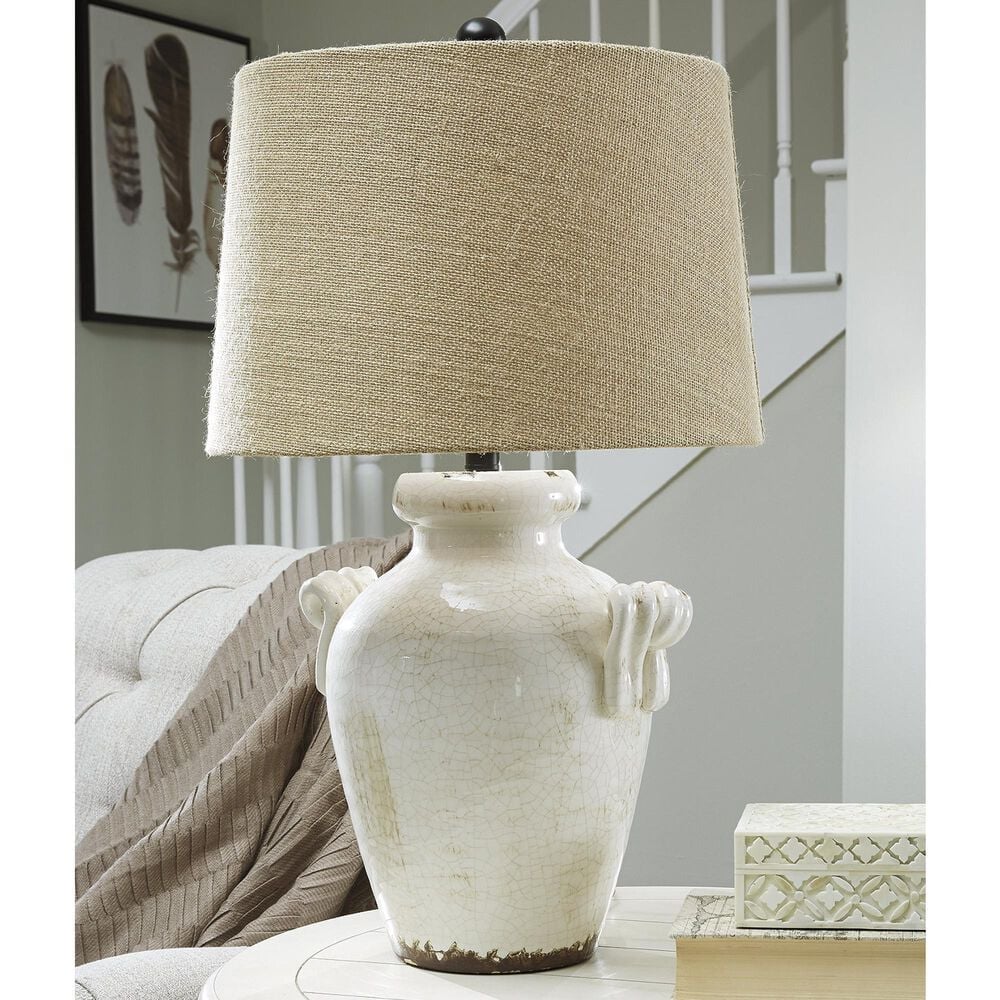Ashley Emelda Table Lamp in Cream, , large