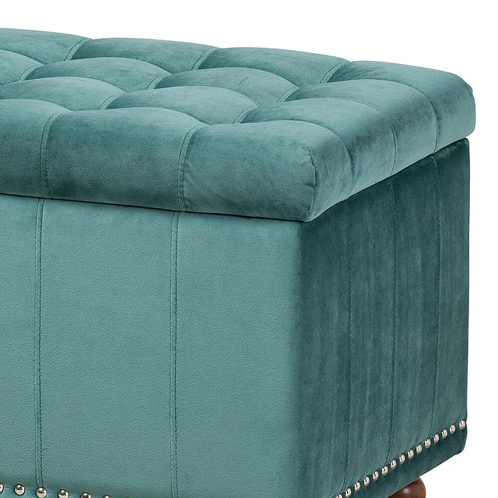 Baxton Studio Kaylee Storage Ottoman Bench in Teal Blue, , large