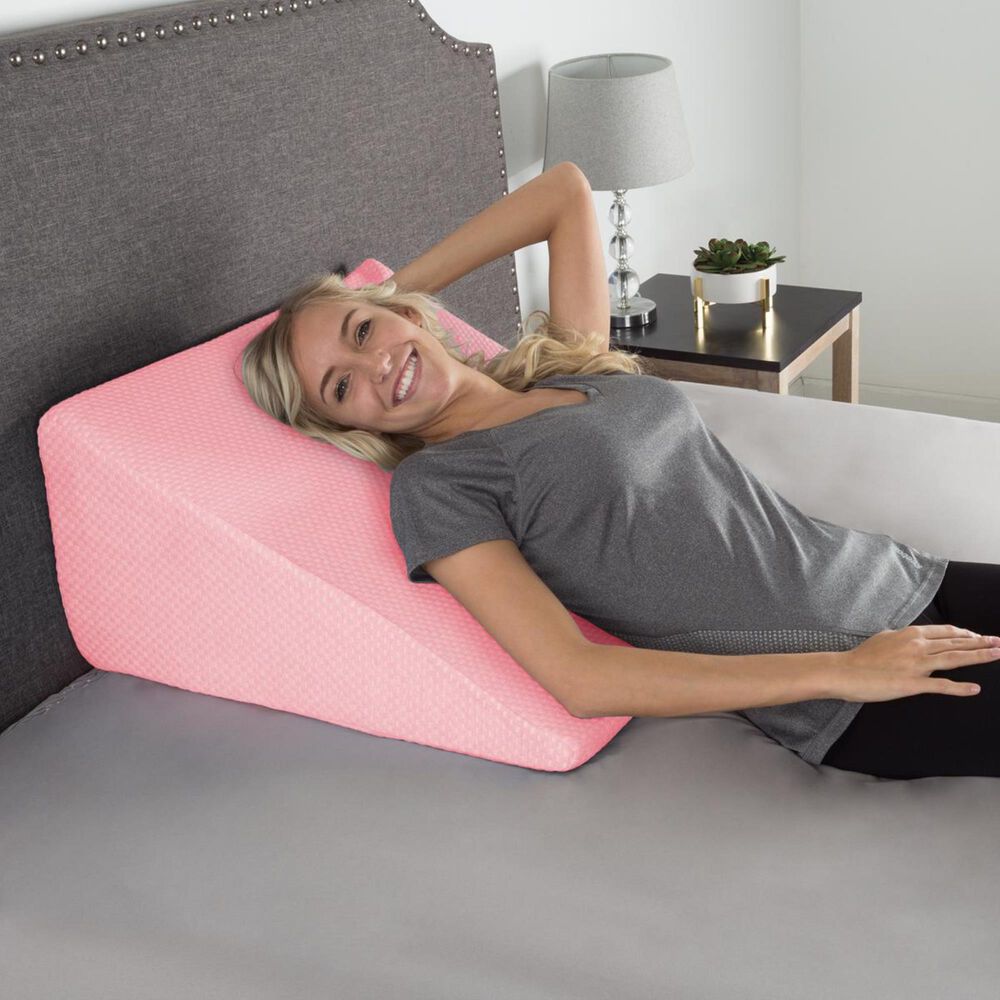 Timberlake Lavish Home High Wedge Memory Foam Pillow in Pink, , large