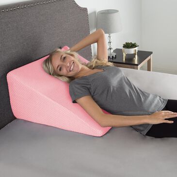 Timberlake Lavish Home High Wedge Memory Foam Pillow in Pink, , large
