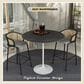 Leisuremod LeisureMod Verve Collection Modern Bar Height Table White Base with 48 Round Black Marbelized Sintered Stone Top, , large
