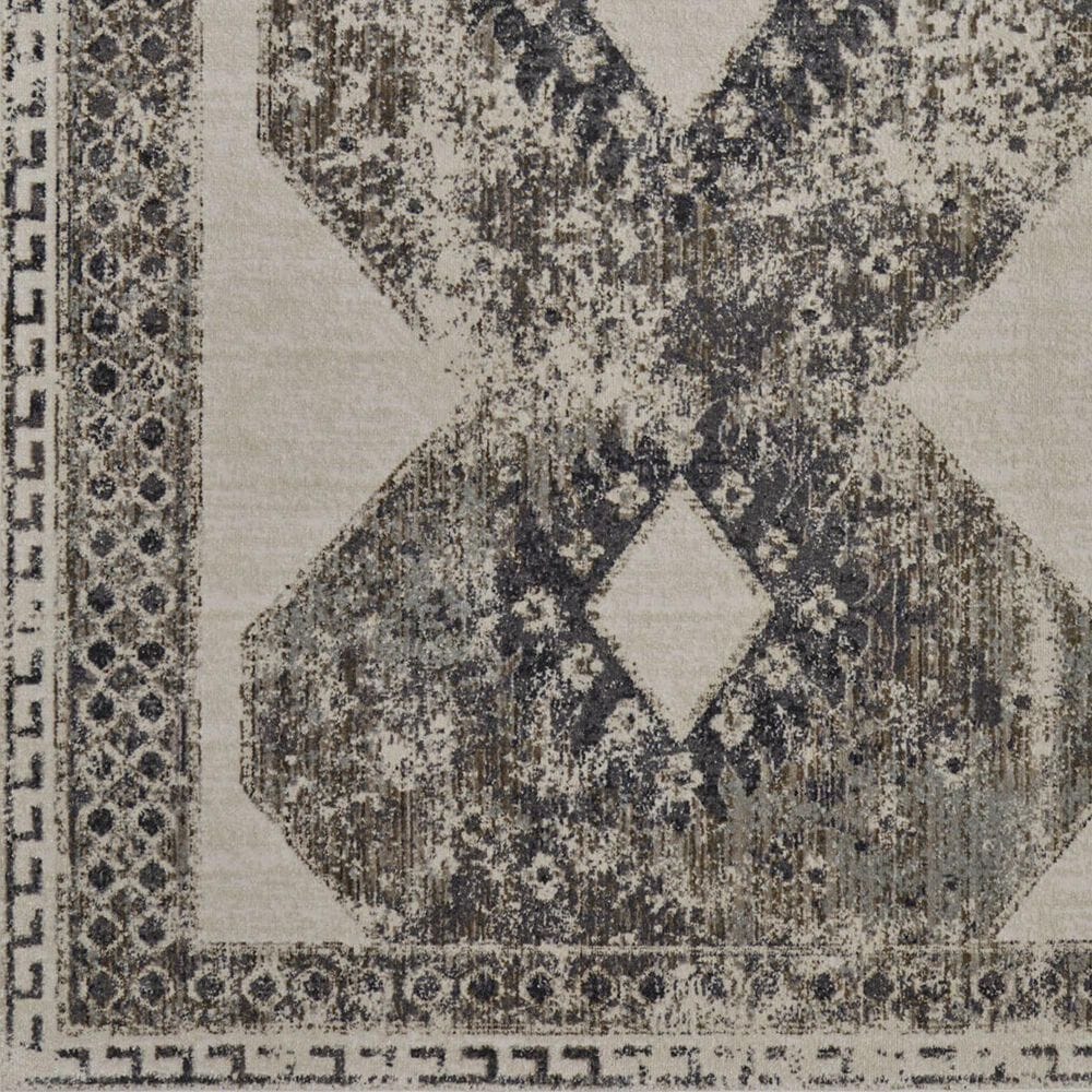 Feizy Kano 5&#39;3&quot; x 7&#39;6&quot; Ivory and Charcoal Area Rug, , large