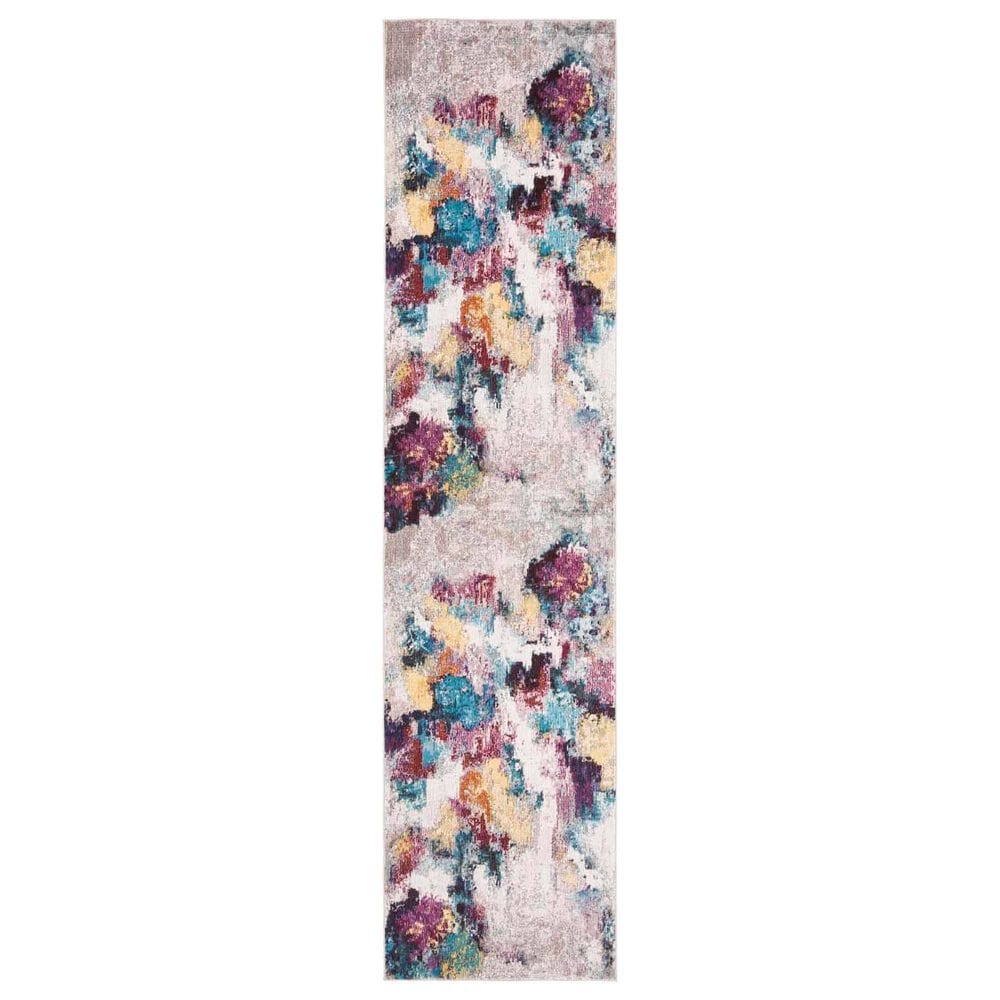 Safavieh Aria 2" x 8" Grey and Wine Runner, , large