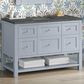 James Martin Vanities Breckenridge 48" Single Bathroom Vanity in Serenity Blue with 3 cm Parisien Bleu Quartz Top and Rectangular Sink, , large
