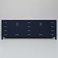 Lexora Home Jacques 84" Double Bathroom Vanity in Navy Blue with 2 cm White Cultured Marble Top and Rectangular Sinks, , large