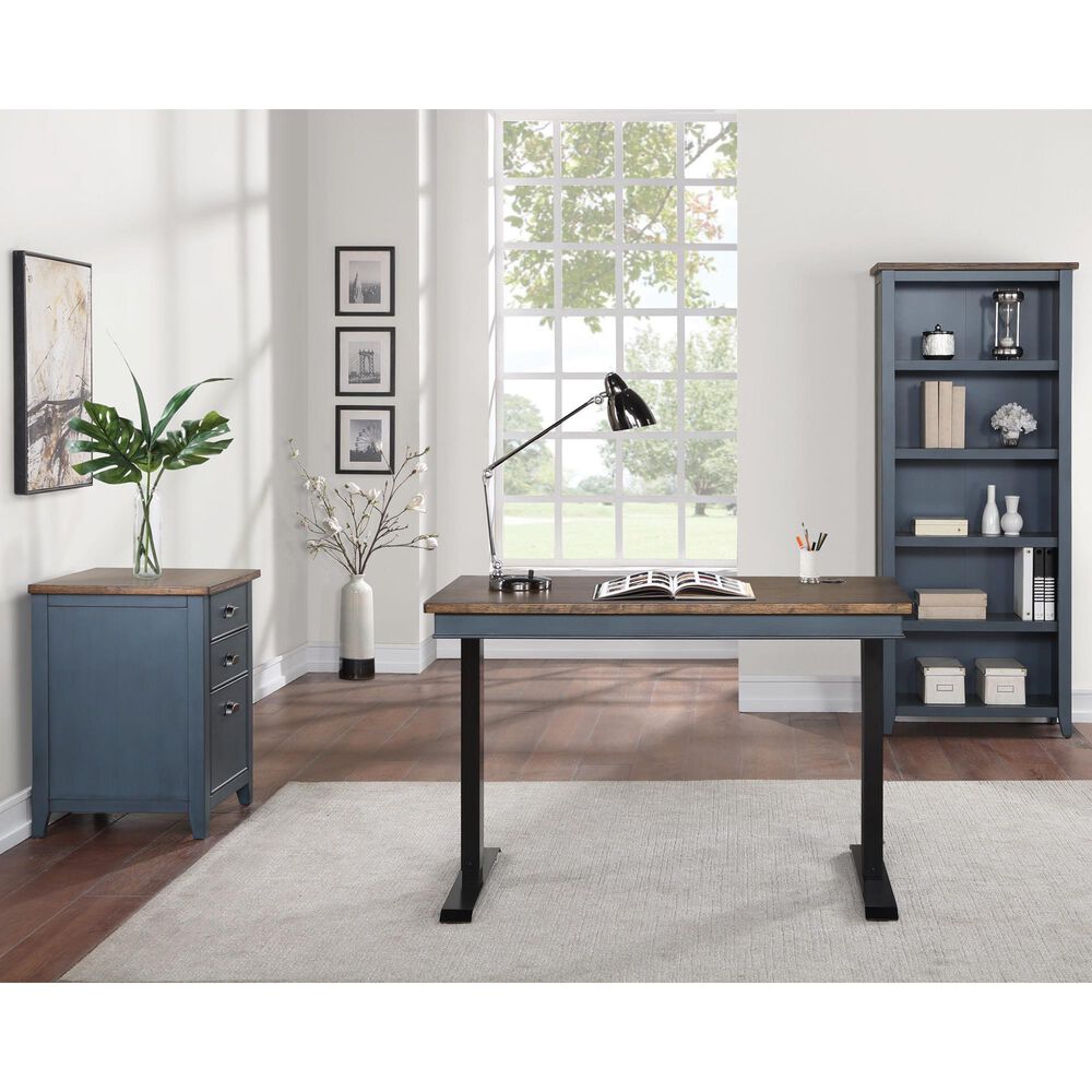 Wycliff Bay Fairmont 5-Shelf Bookcase in Dusty Blue, , large