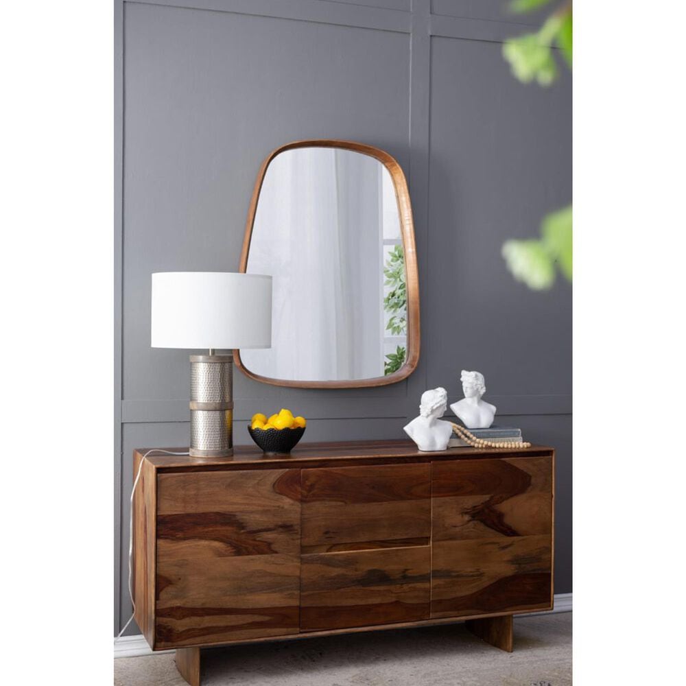A&amp;B Home Hammered Table Lamp with Collapsible Shade in Gray and Silver, , large