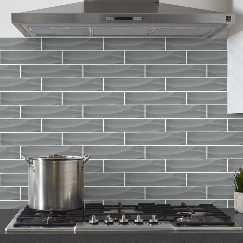 Arizona Tile Dunes Wave Platinum 3" x 12" Glass Tile | Nebraska