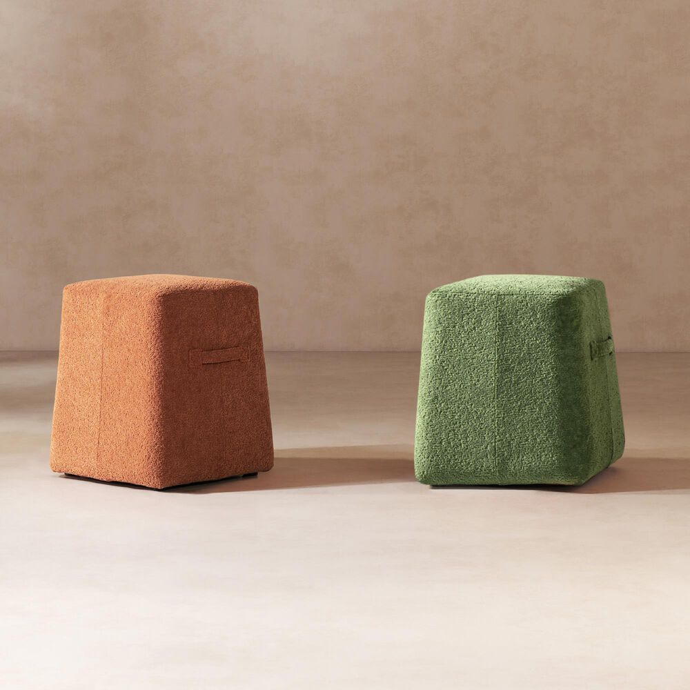 Jennifer Taylor Home Clyde Pouf in Moss Green, , large