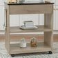 Linden Boulevard Giovanna Kitchen Cart in Grey and Black, , large