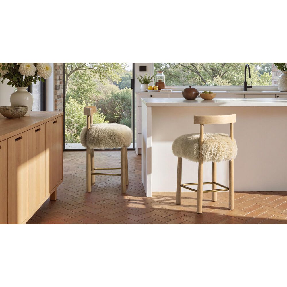 Jennifer Taylor Home Arden 27.5" Bar Stool with Natural Blonde Cushion in Natural, , large