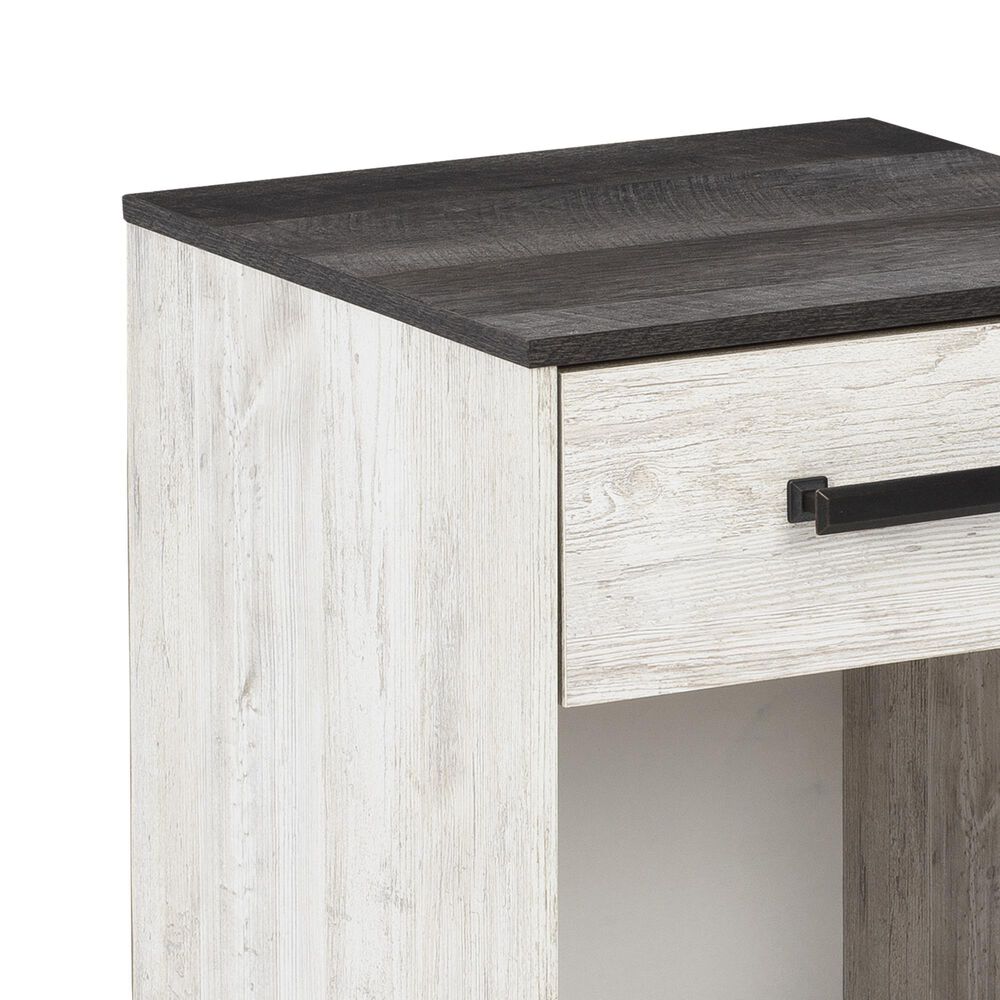 Ashley Shawburn 1-Drawer Nightstand in Whitewash and Charcoal Gray, , large
