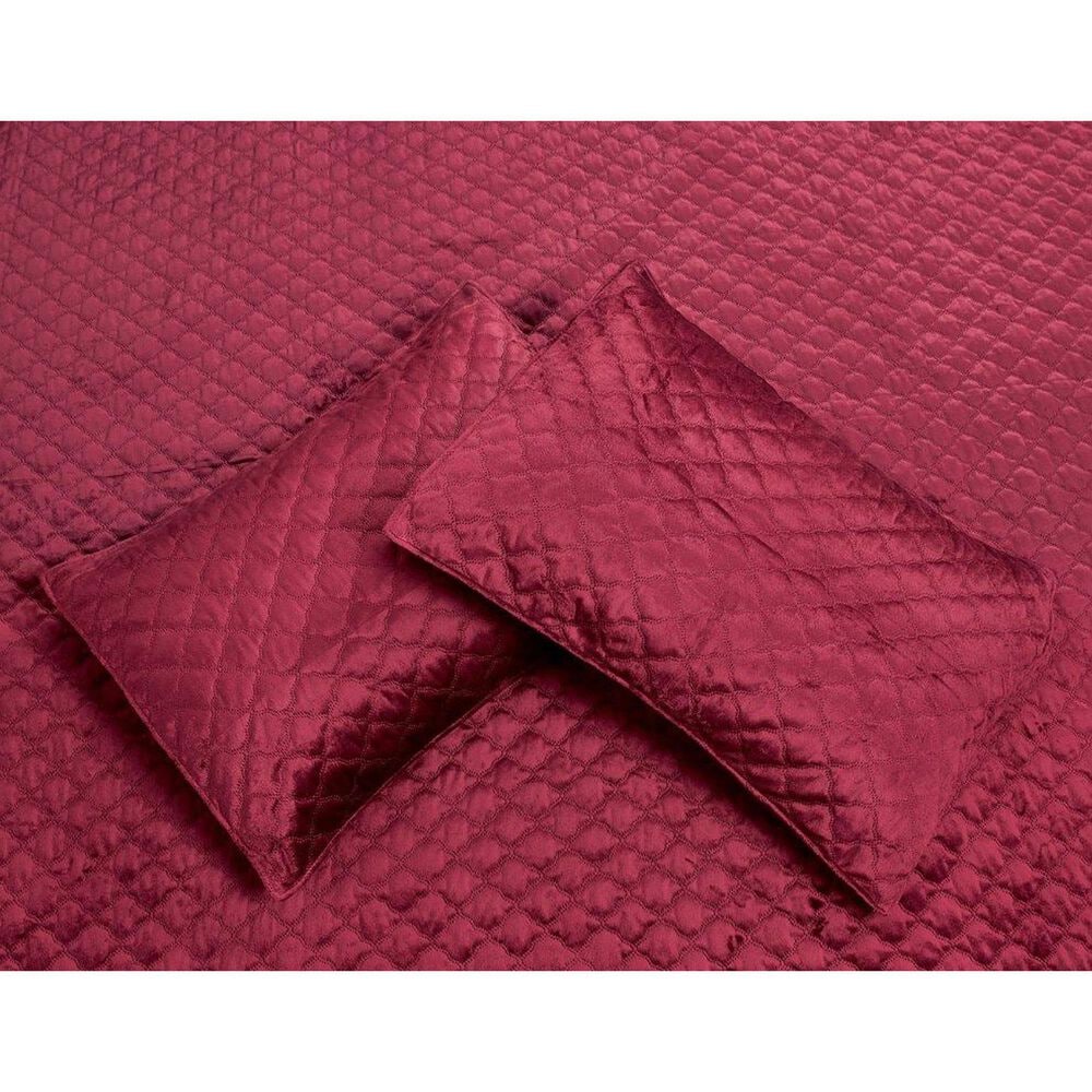 Duke Imports Virah Bella Micromink 3-Piece King Quilt Set in Moroccan Burgundy, , large