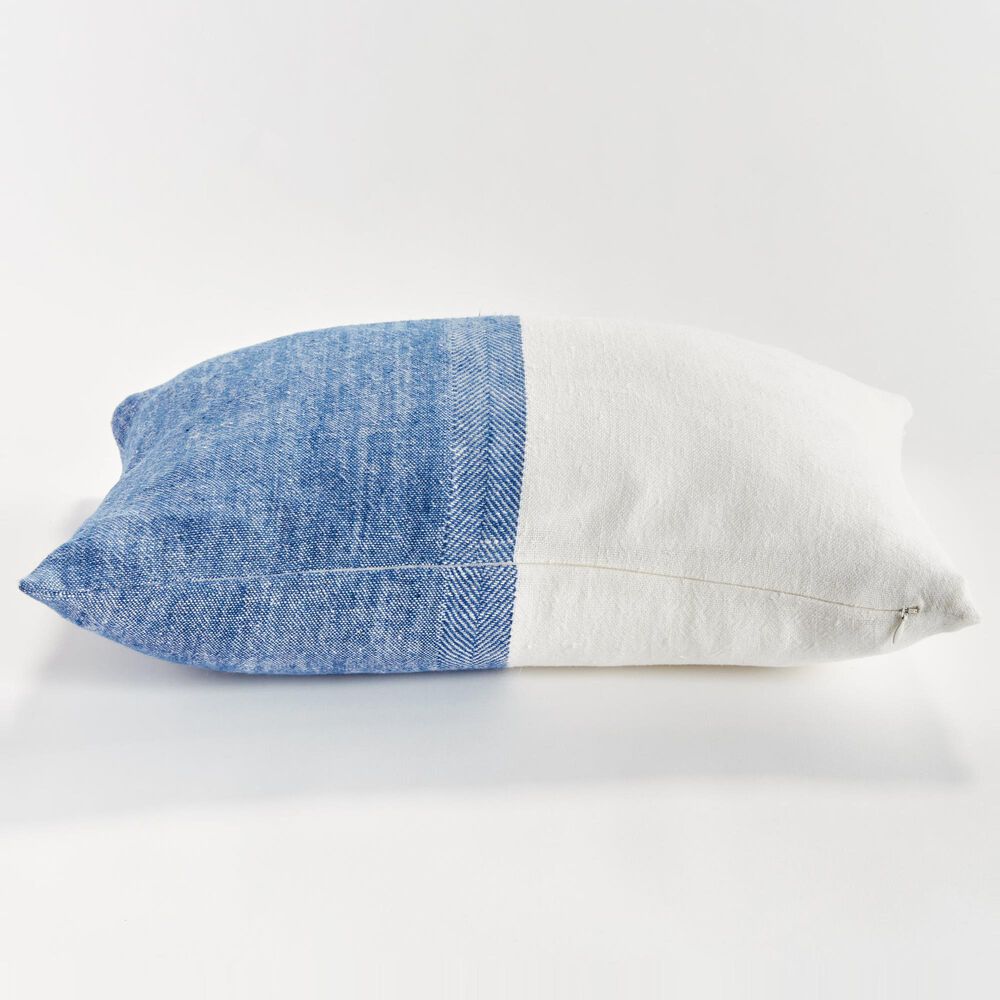 Napa Home and Garden Jules 14&quot; x 20&quot; Lumbar Throw Pillow in Navy and Flax, , large