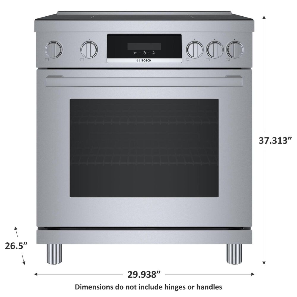 Bosch 800 Series 30&quot; Freestanding Electric Induction Style Range in Stainless Steel, , large