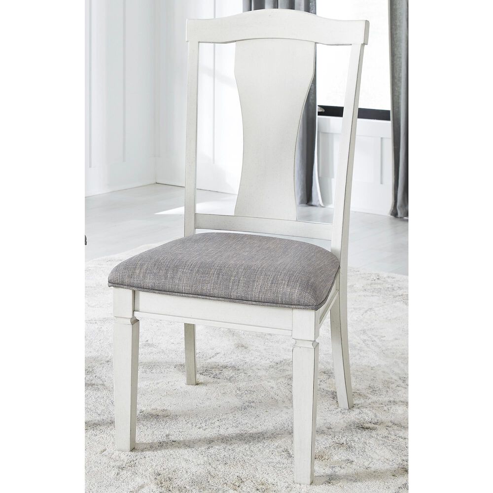 Signature Design by Ashley Nashbryn Dining Splat Side Chair in Whitewash, , large