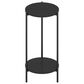 HOMLUX 2-Tier Modern Tall Round Side End Table with Sturdy Metal Leg in Americano and Black, , large